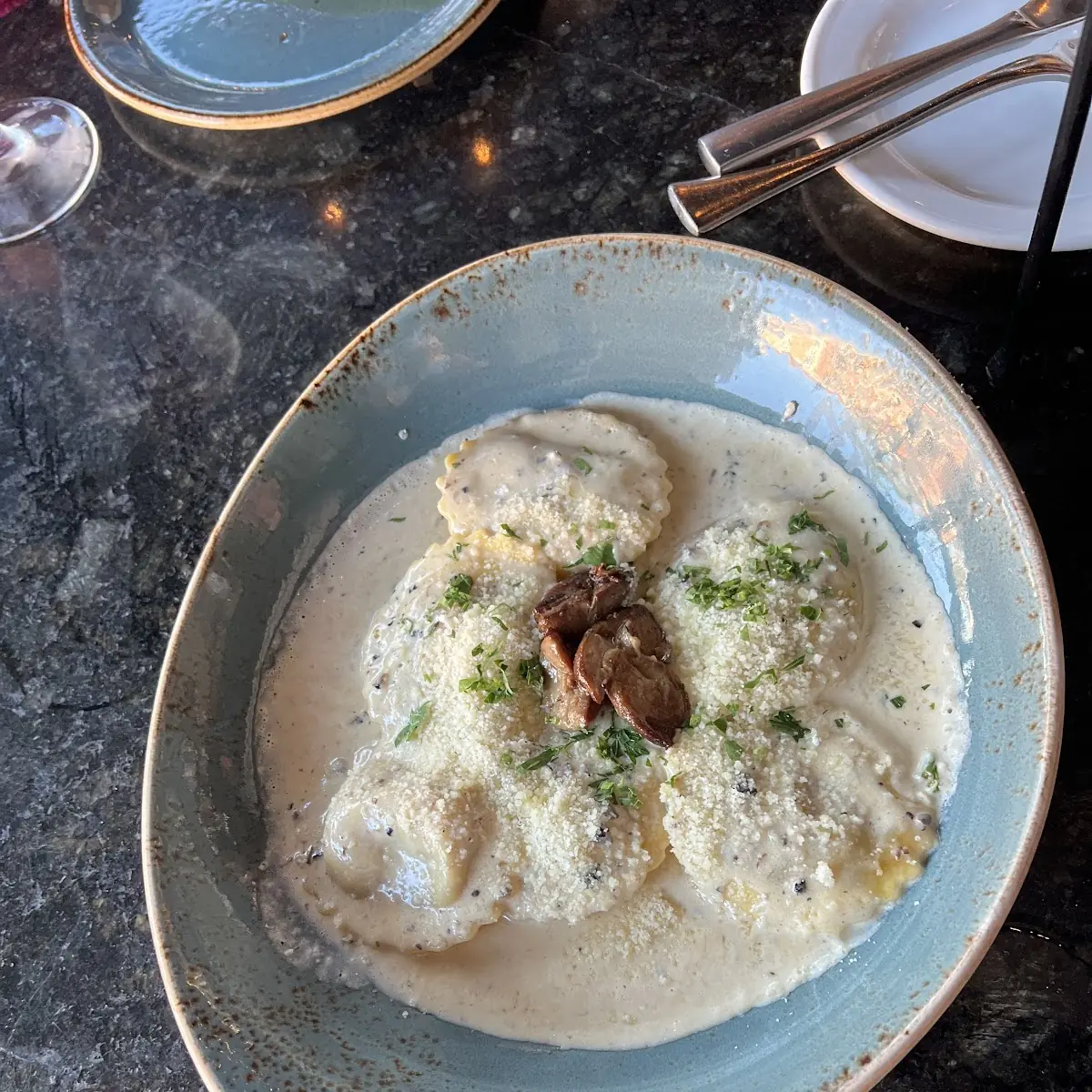 Short Rib Ravioli Boscaiola