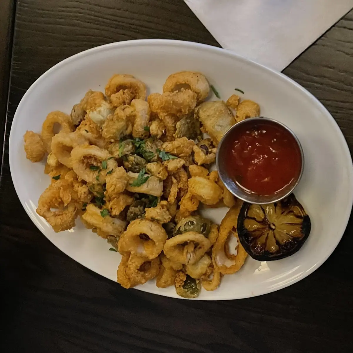 Crispy Fried Calamari with Marinara Sauce