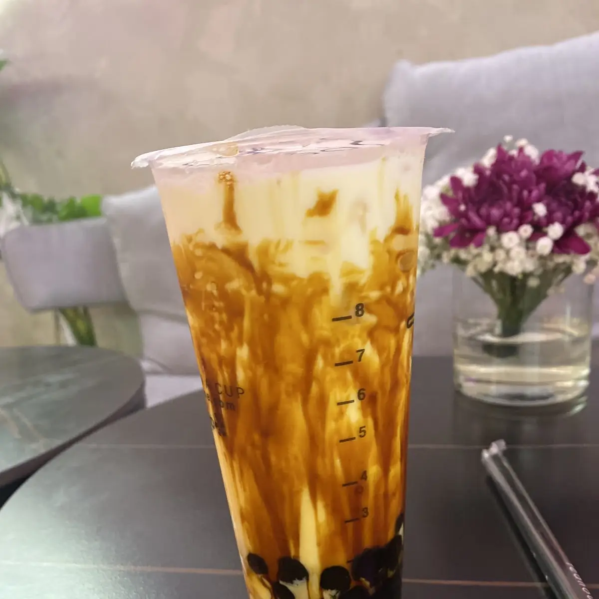 Brown Sugar Milk Tea w Cheese Balls