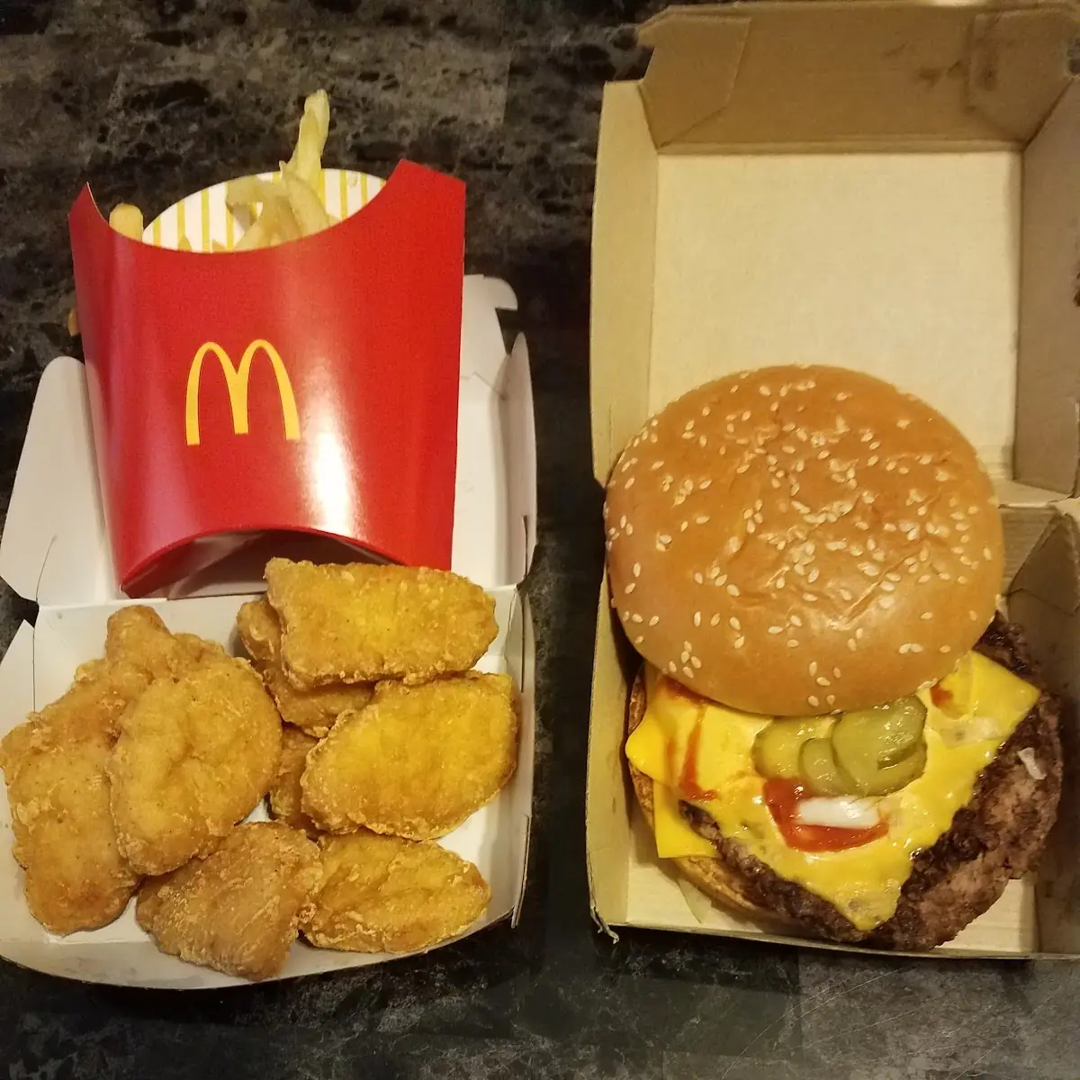 Quarter Pounder Cheese and 10 Piece Mcnugget