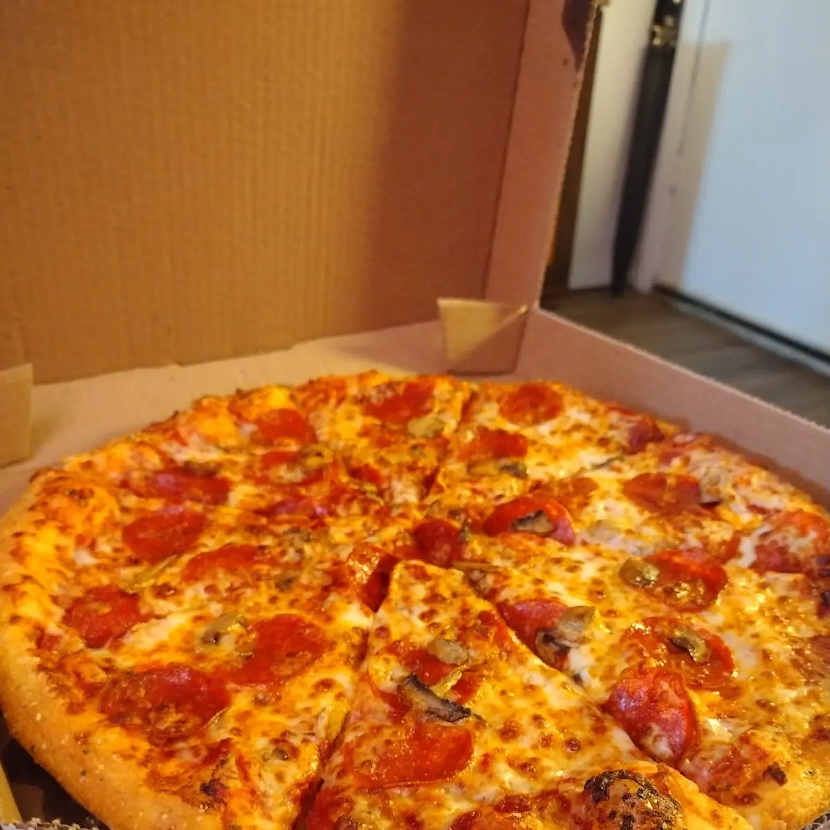 Large Pepperoni and Mushroom Pizza