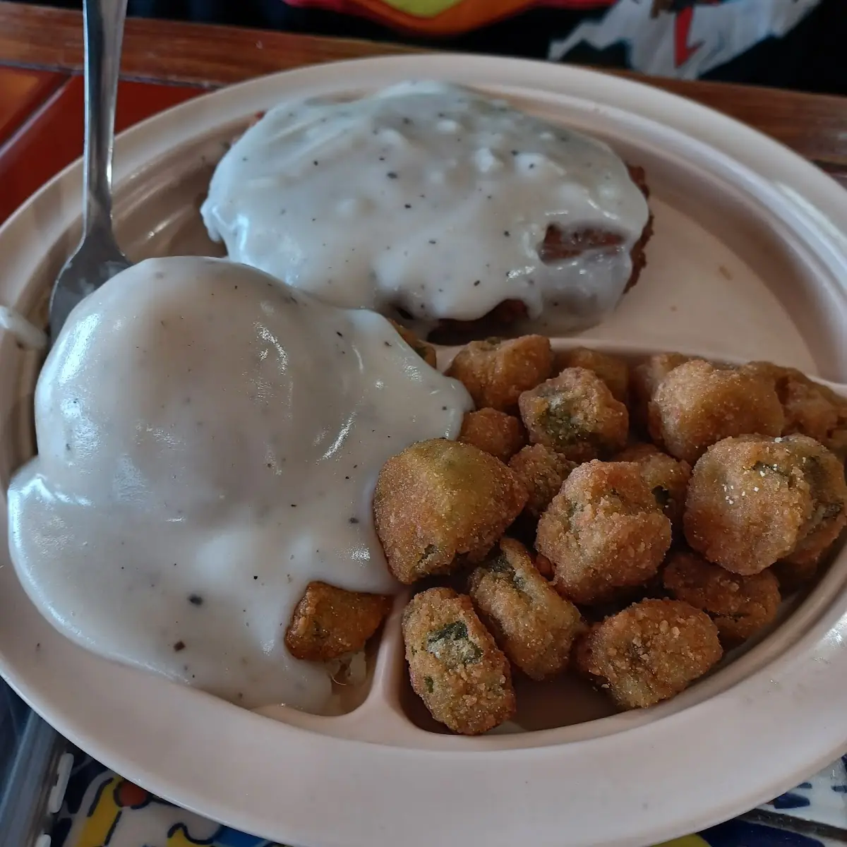 Country Fried Steak Dinner Okra