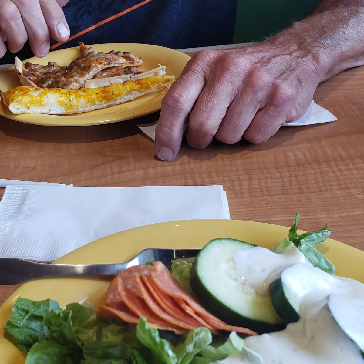 Cheese Bread Sausage Pizza Slice Salad