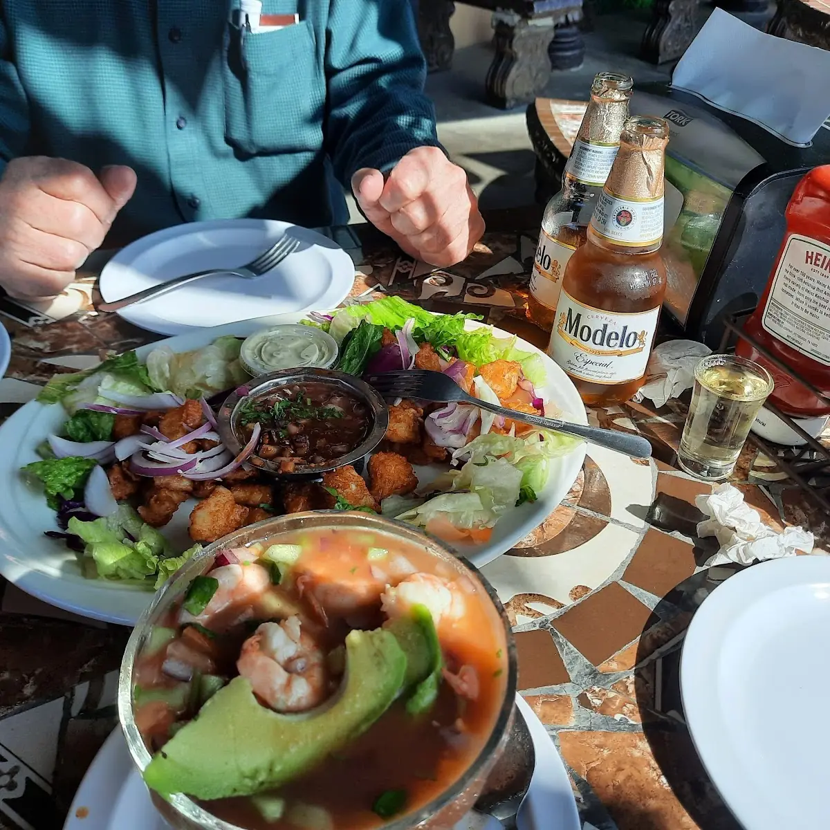 Shrimp Cocktail and Fried Fish Chunks
