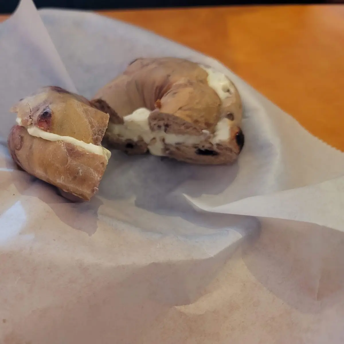 Blueberry Bagel and Cream Cheese