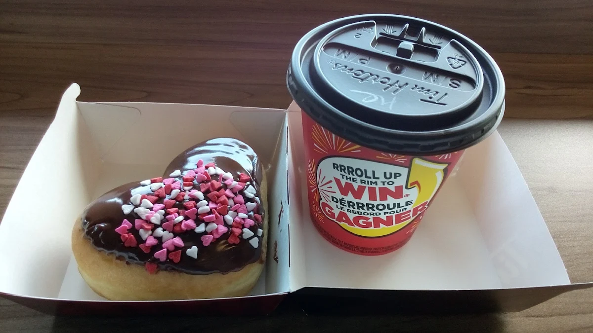 Boston Creme Donut with Hot Chocolate