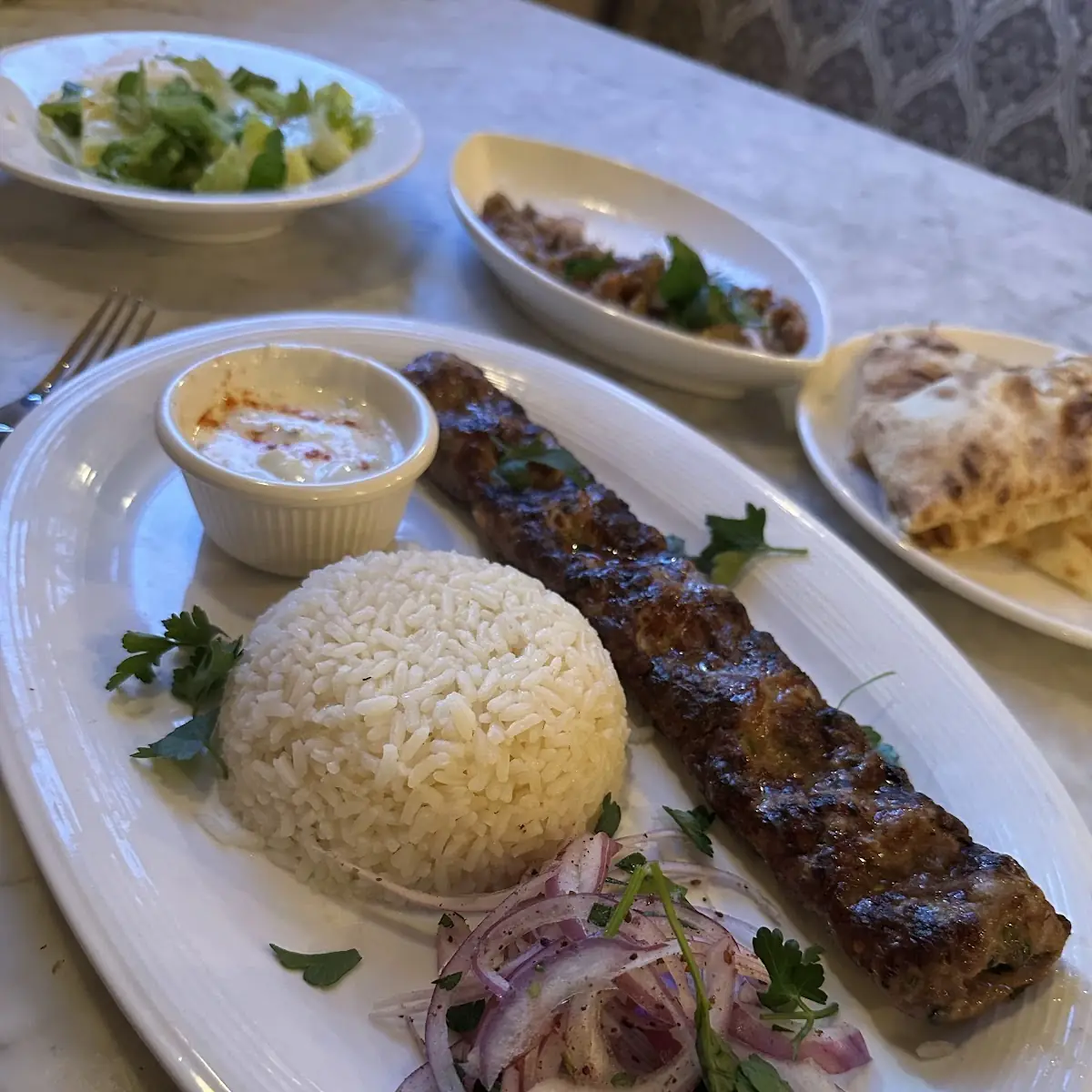 Beef Shish Kabob with Rice