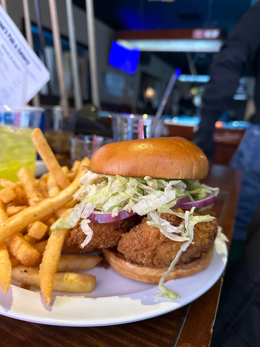 Breaded Chicken Sandwich and Fries