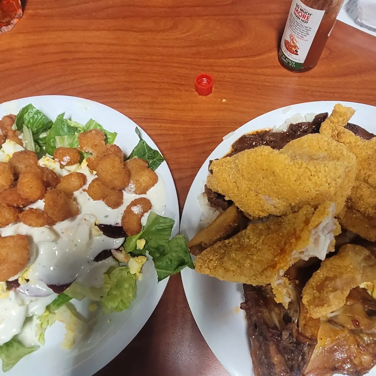 Salad with Shrimp & Fried Fish