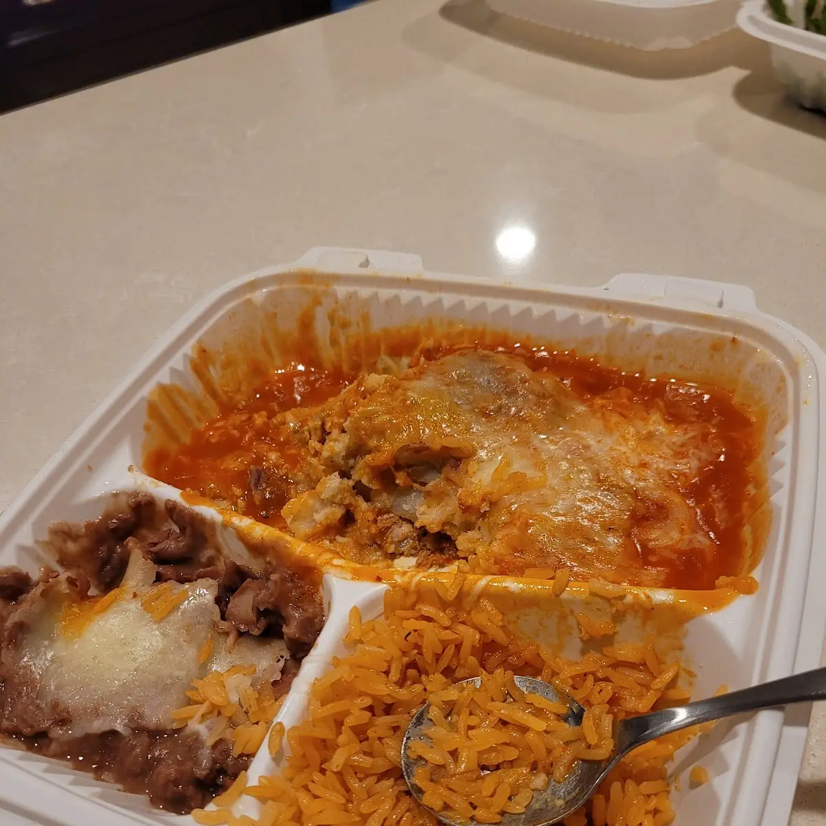 Chicken Tamale with Rice and Beans