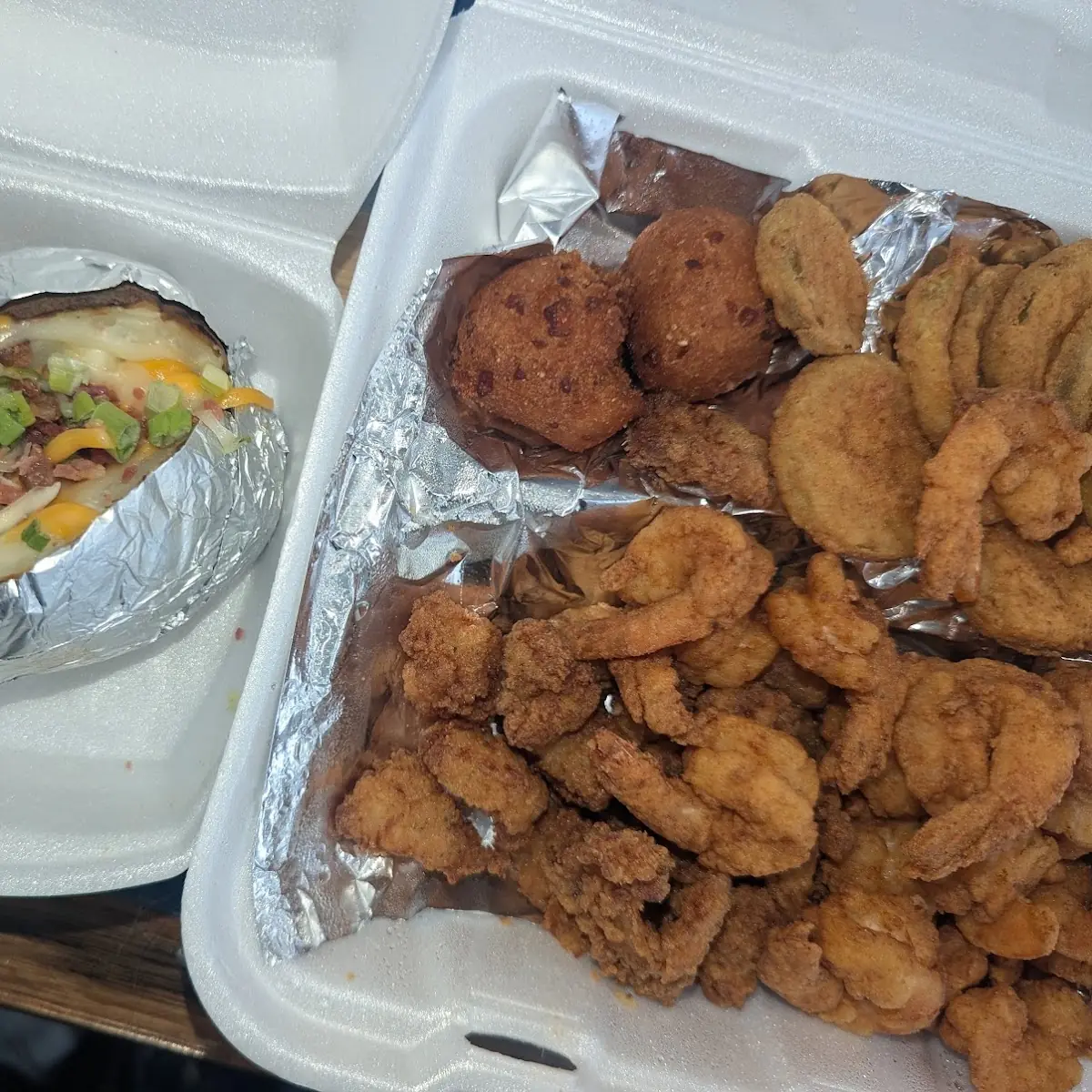 Fried Shrimp and Gator Tail Combo