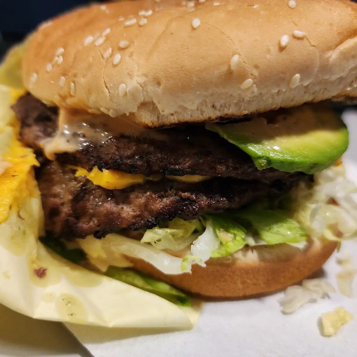 Double Cheeseburger with Avocado