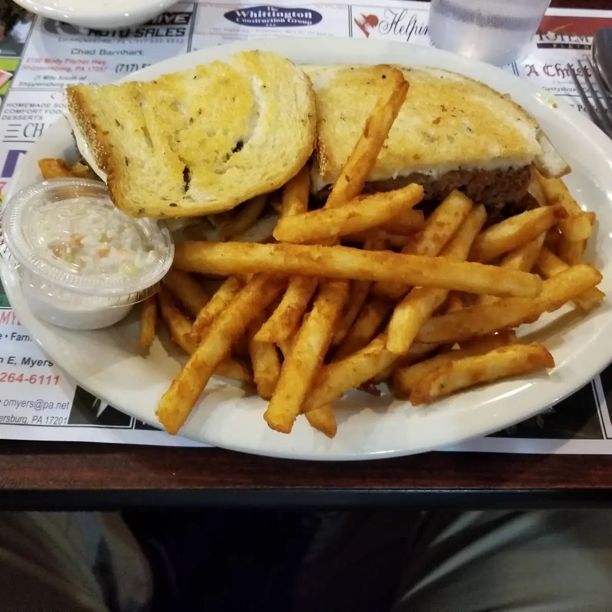 Patty Melt Burger with Onion Rings