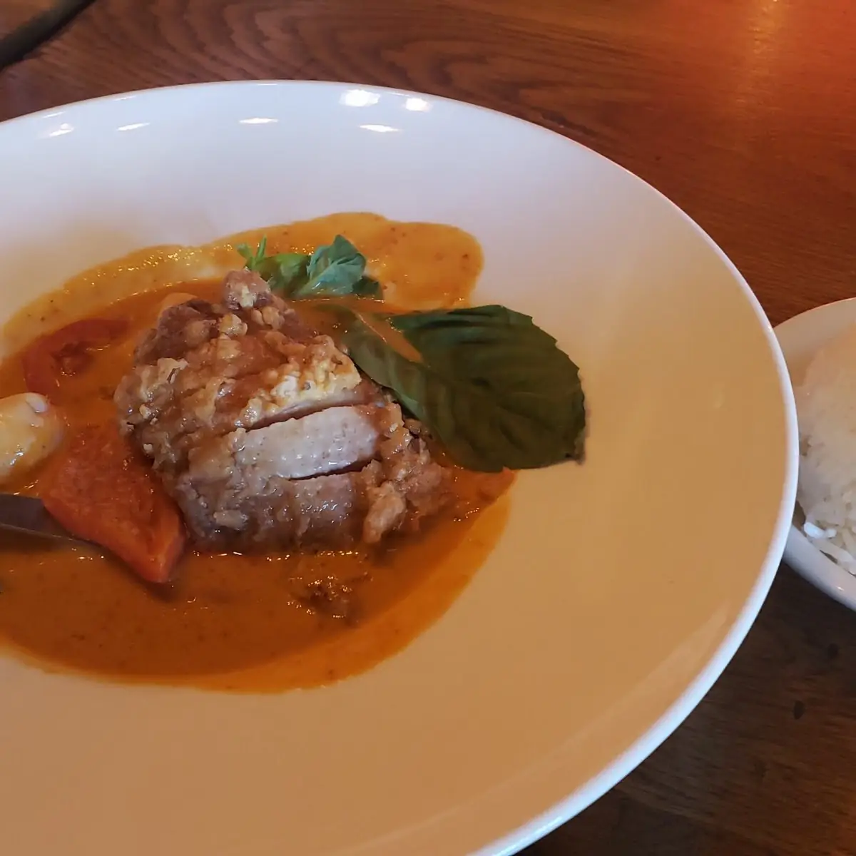 Crispy Duck Breast with Lychee Curry Sauce
