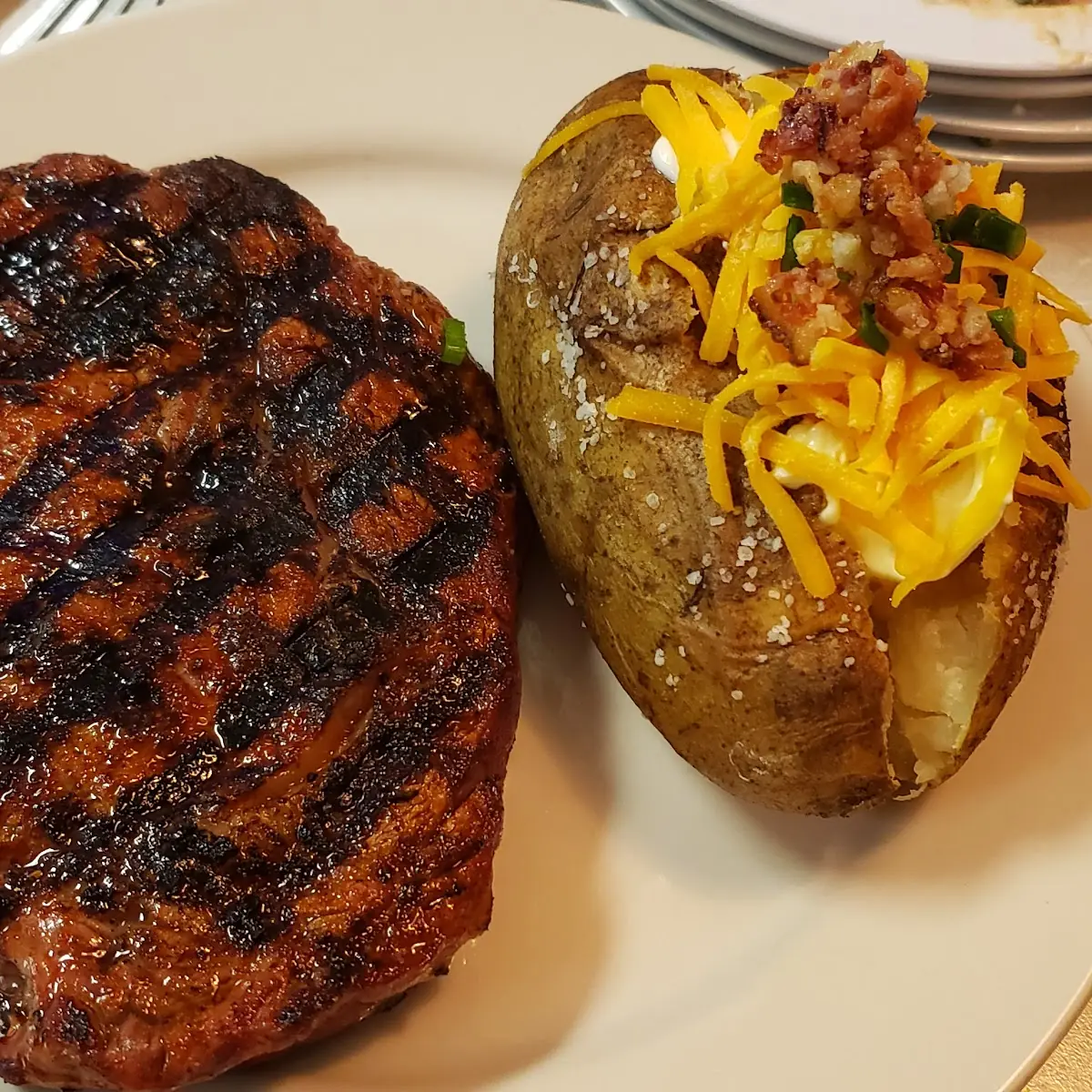 Cajon Steak and Loaded Baked Potato