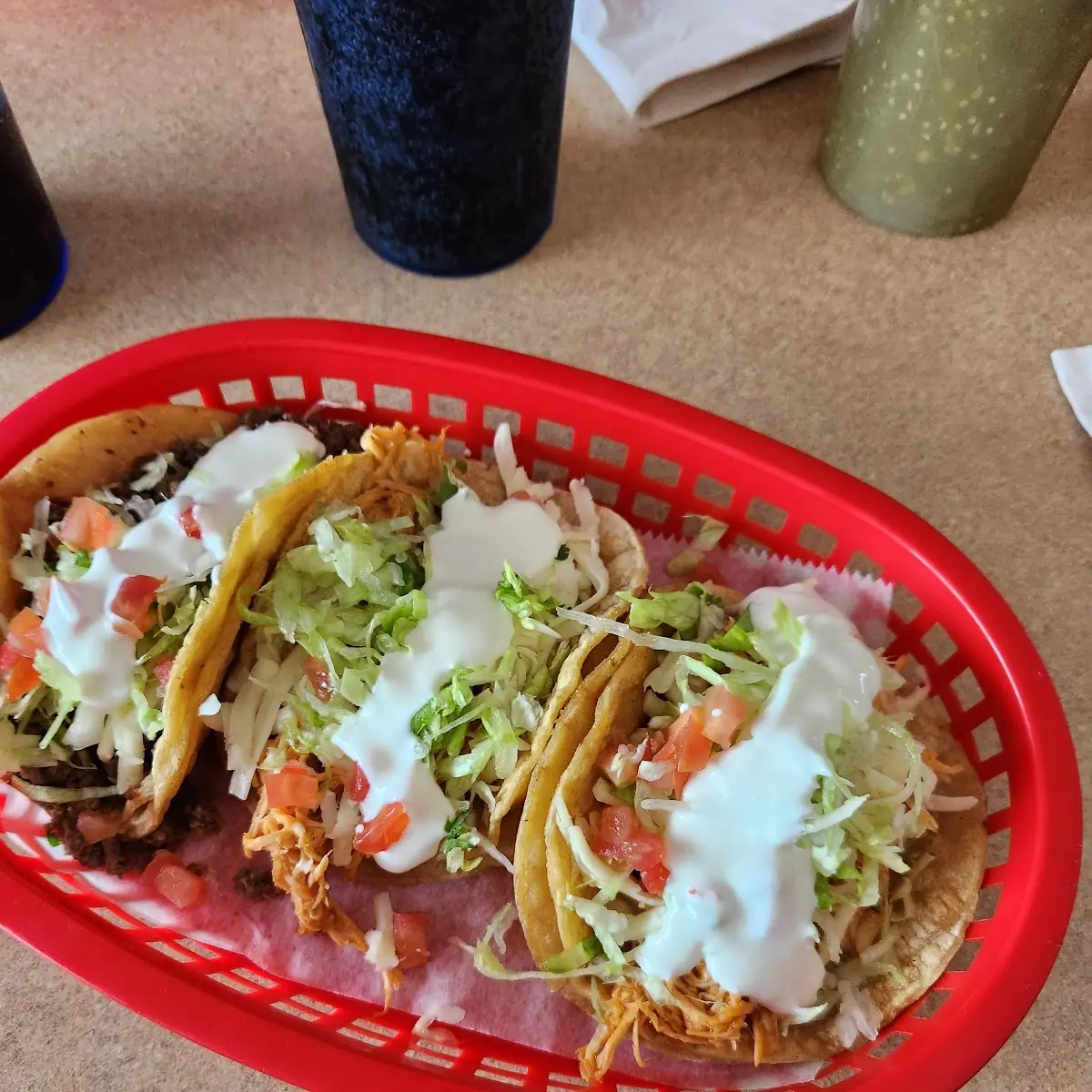 Chicken Tacos and Ground Beef Taco