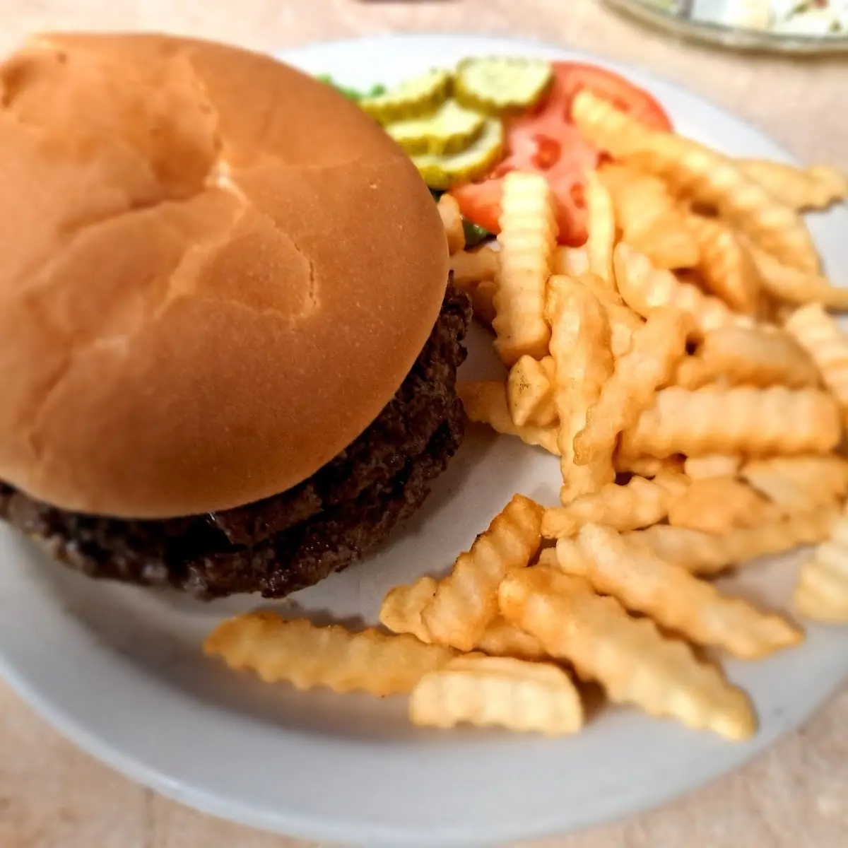 Double Cheeseburger with Crinkle Fries