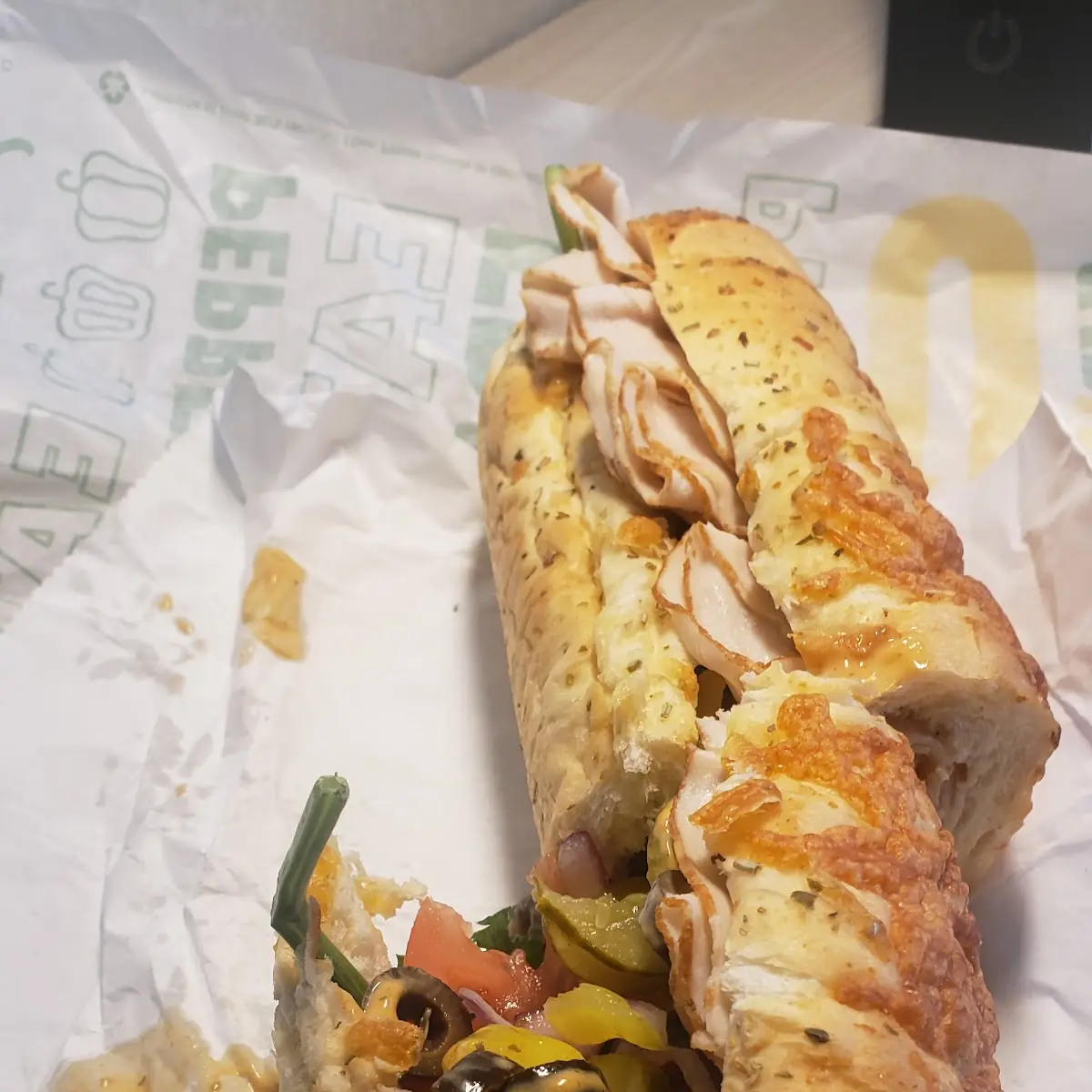 Turkey & Cheese on Italian Herb Bread