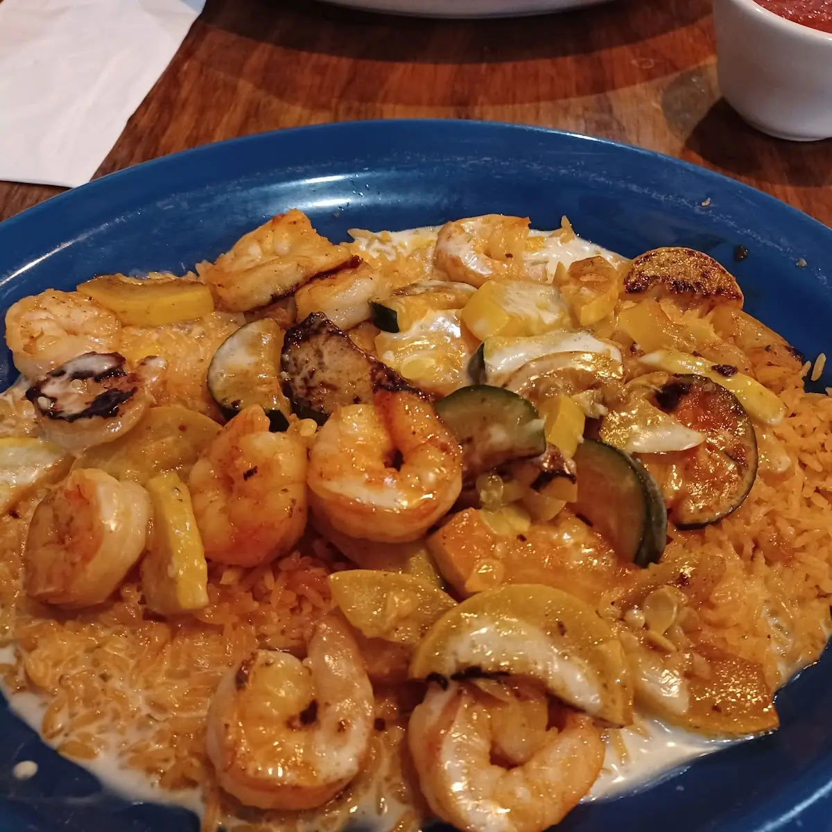 Grilled Shrimp with Squash Ans Mexican Rice