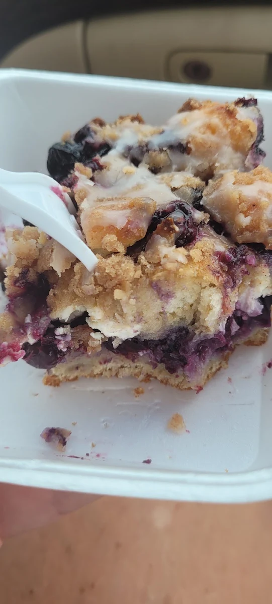 Blueberry Cobbler White Chocolate Cheesecake Slice