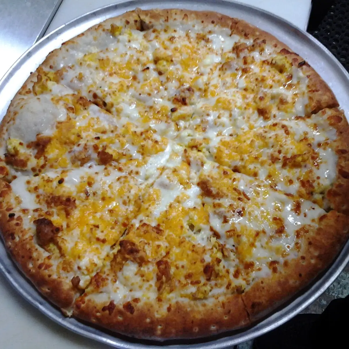 Brunch Pizza Scrambled Eggs and Cheese