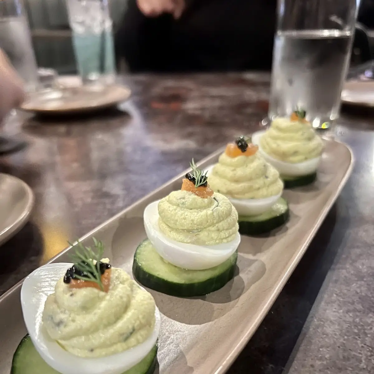 Deviled Eggs w Caviar & Smoked Salmon