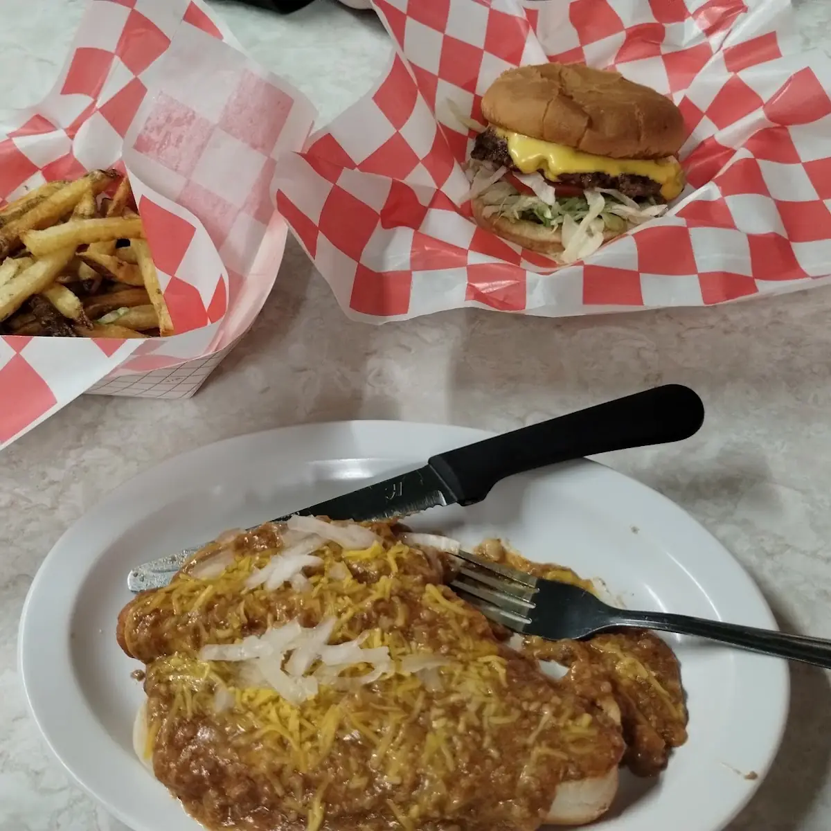 Chili Cheese Dog with Fries