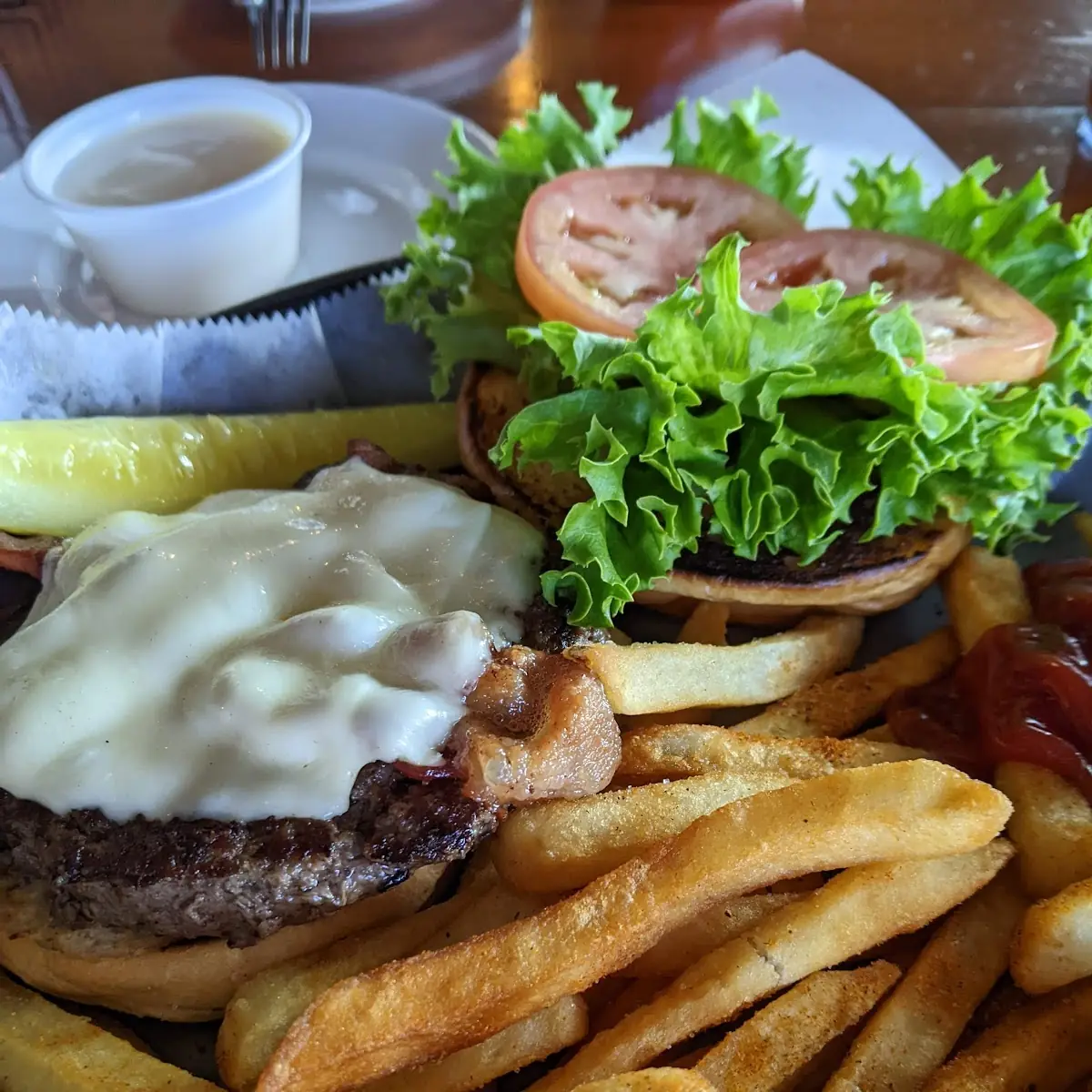 Bacon Cheeseburger with Old Bay Fries