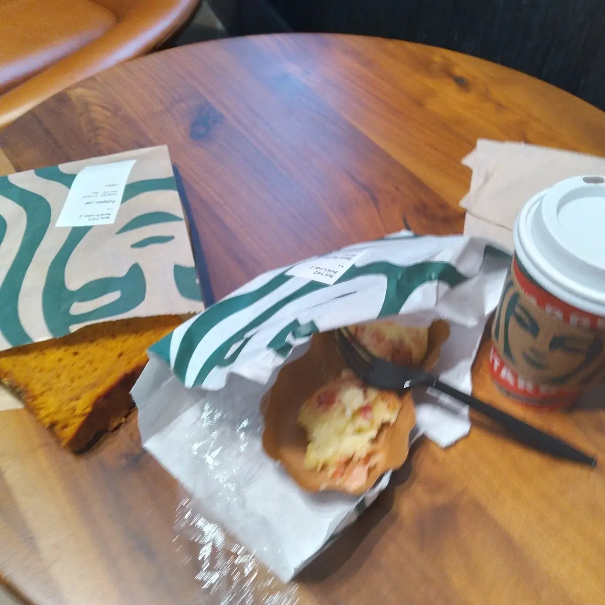 Egg Bites Pumpkin Loaf and Peppermint Mocha Coffee