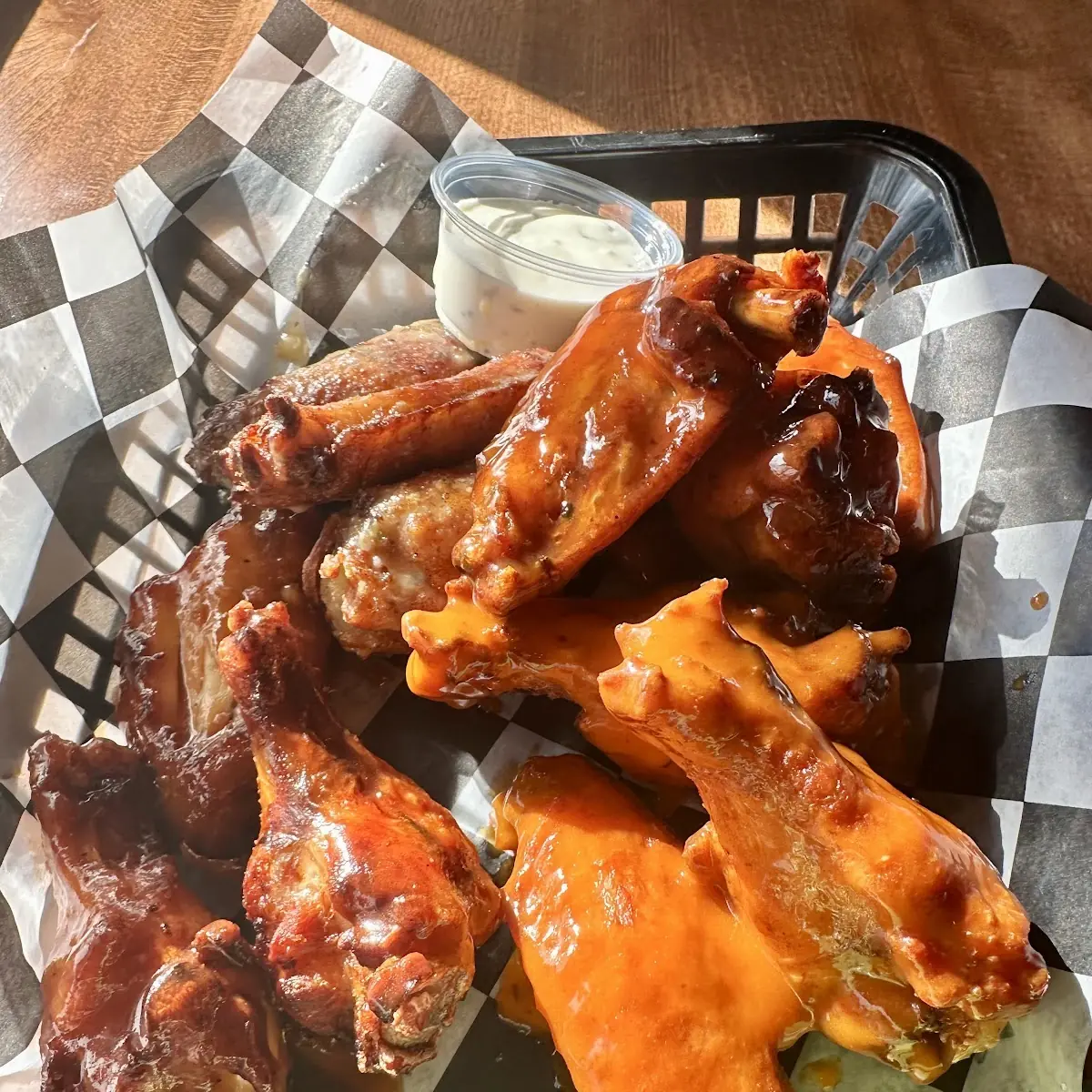 BBQ Wings and Garlic Parmesan Fries