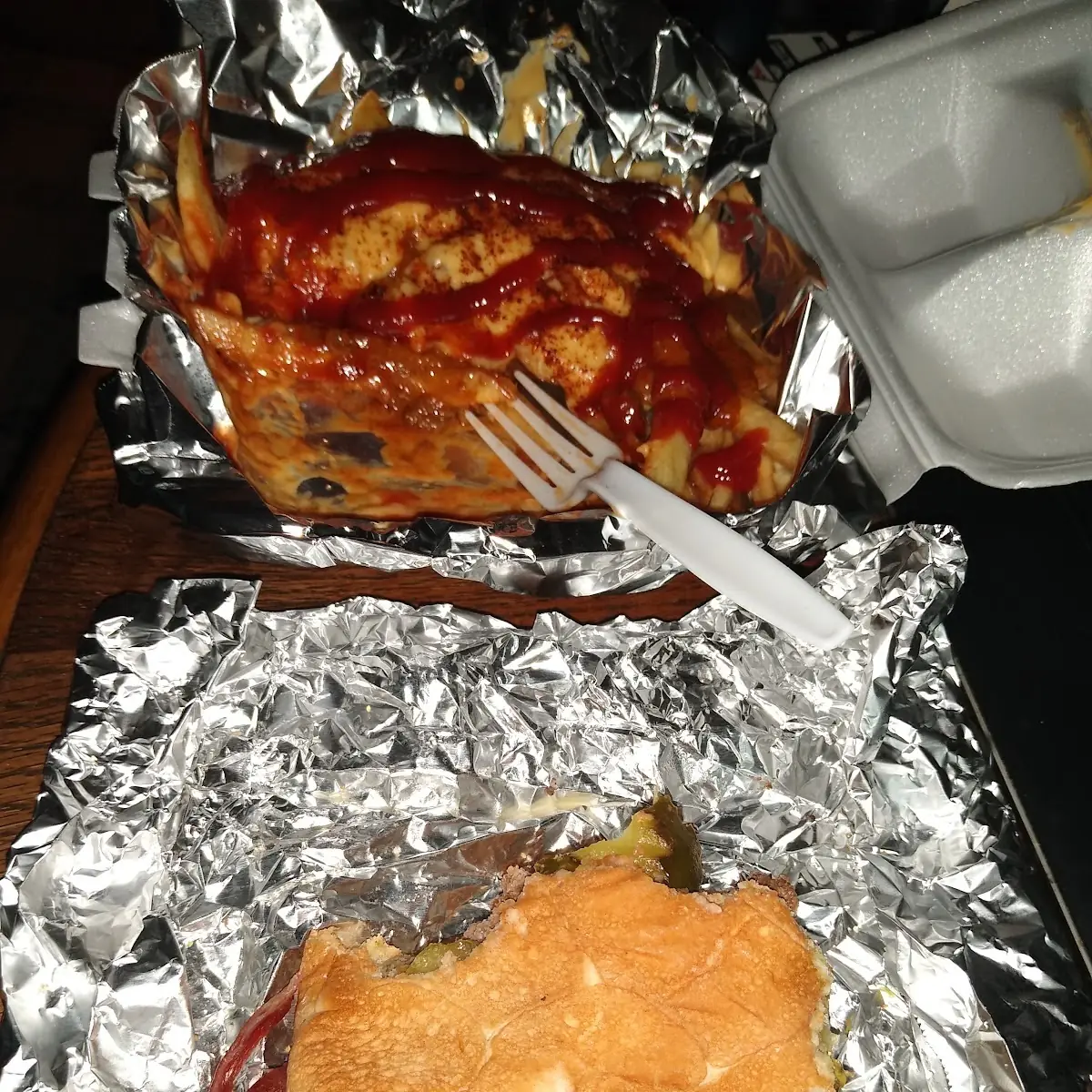 Bacon Cheeseburger and Chili Cheese Fries