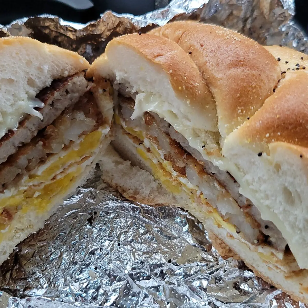 Sausage Egg and Cheese on a Roll
