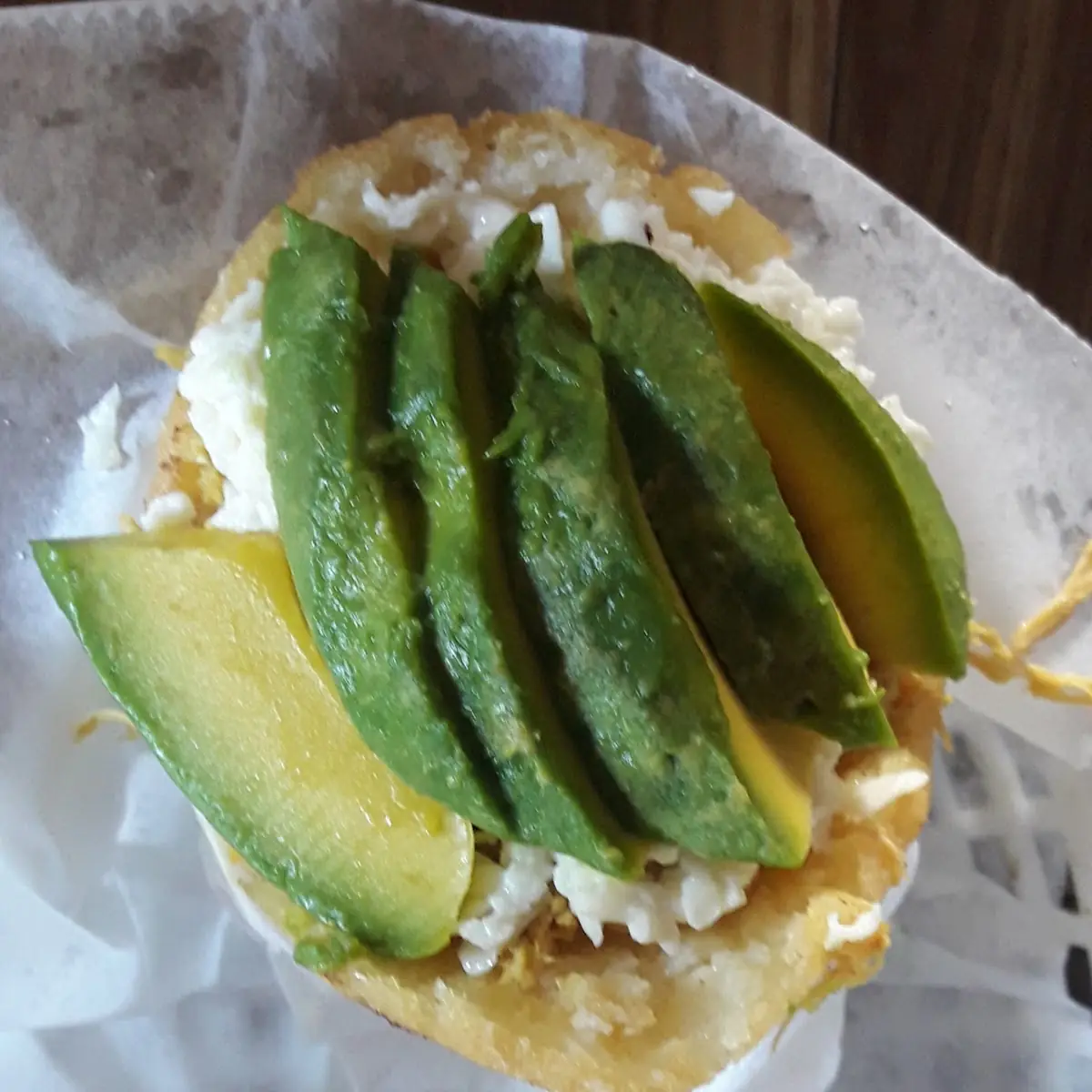 Chicken Salad with Avocado Cachapa