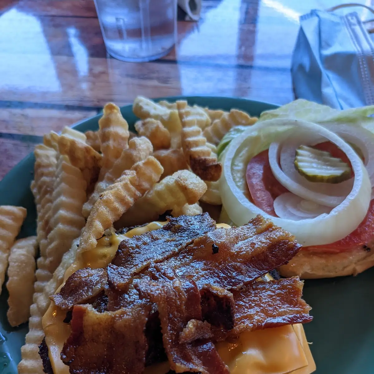Double Bacon Cheeseburger and Fries
