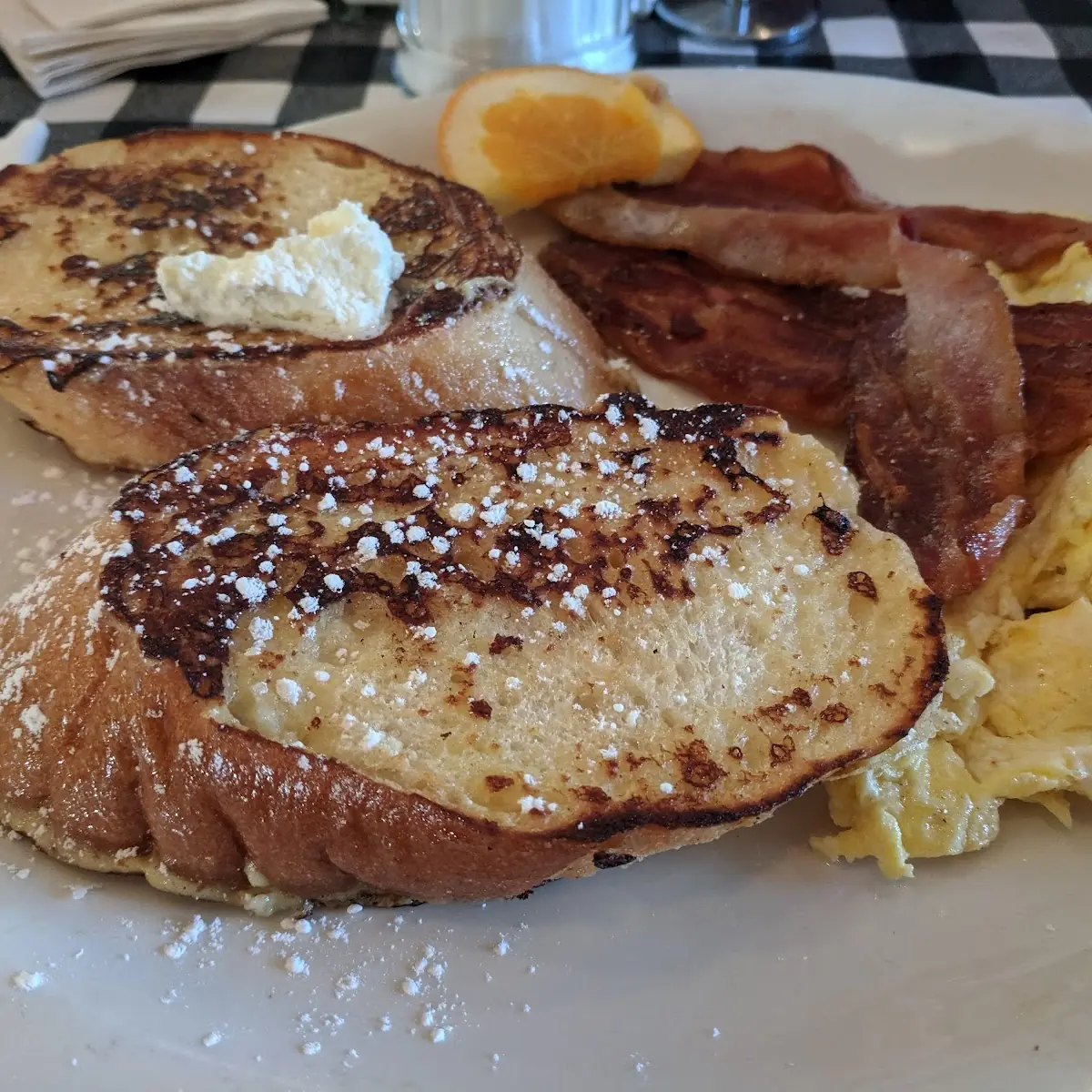 French Toast Scrambled Eggs Bacon