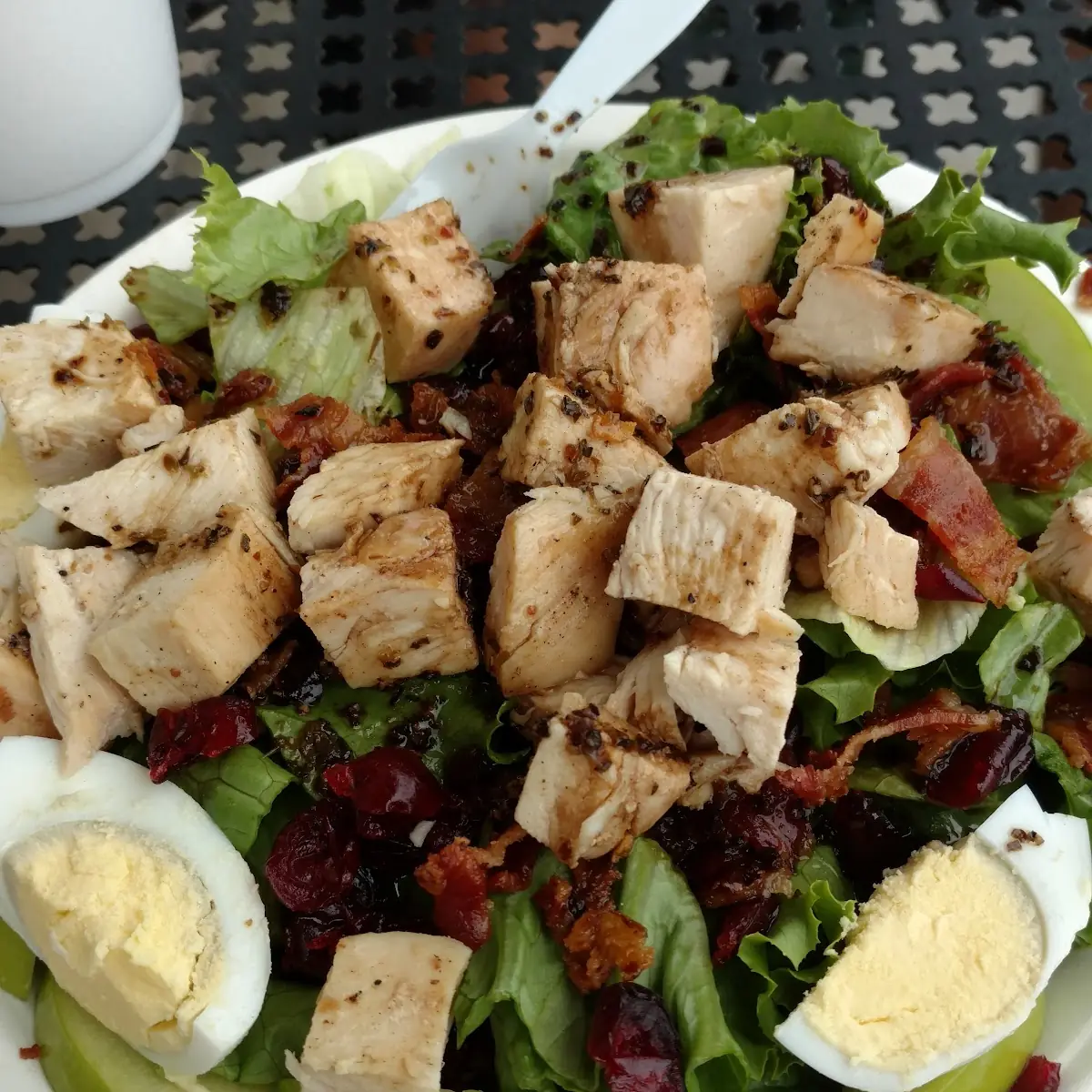 Chicken Bacon Salad- Add Egg and Cranberry
