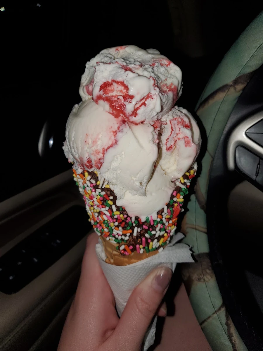 Strawberry Cheesecake on a Sprinkle Cone
