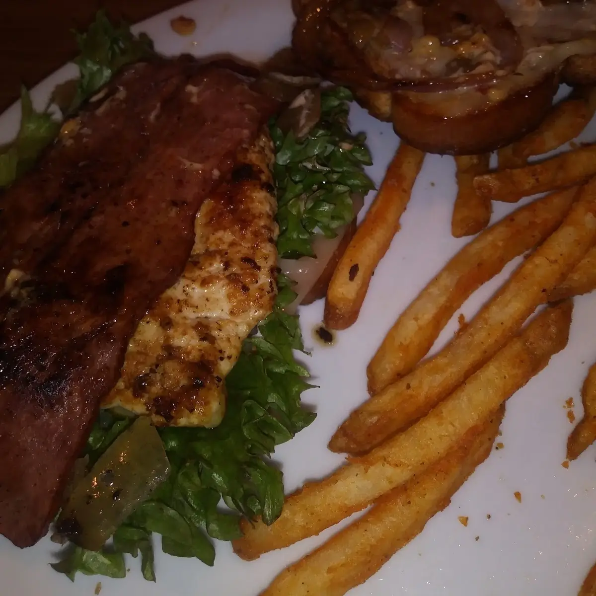 Grilled Chicken Breast Dinner with Turkey Bacon
