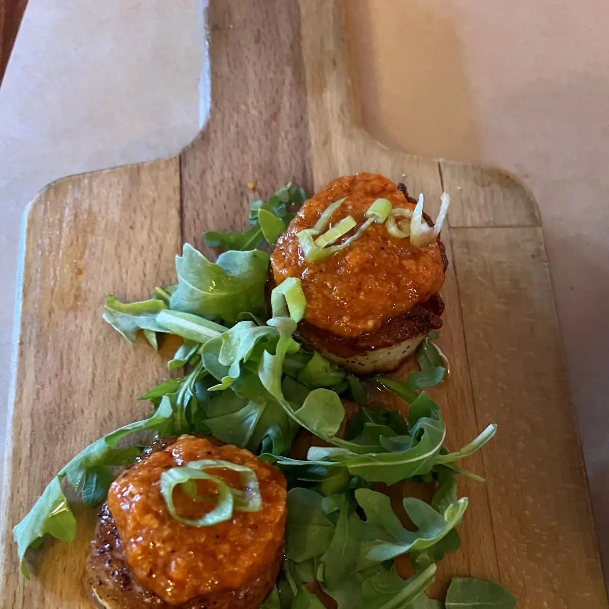 Seared Scallops with Romesco Sauce