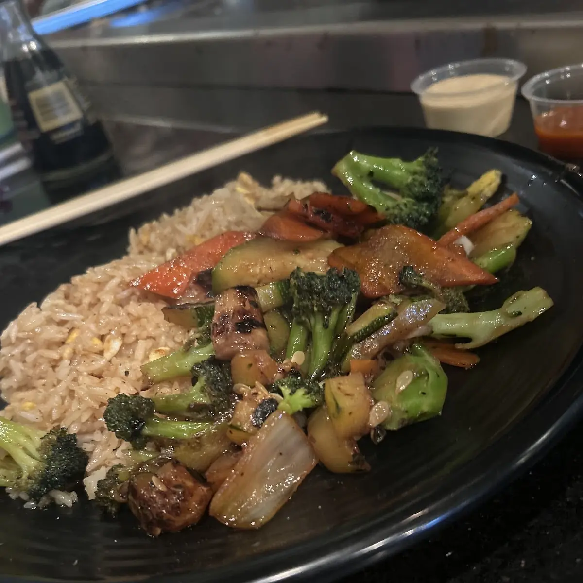 Chicken Fried Rice Filet and Vegetables