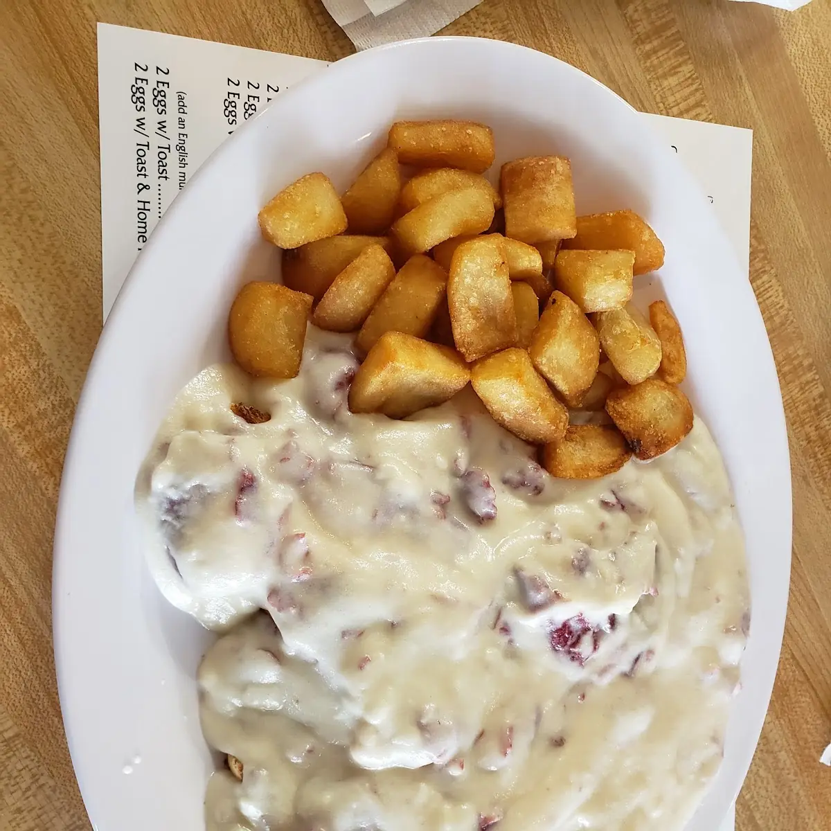 Creamed Chipped Beef and Fried Potatoes