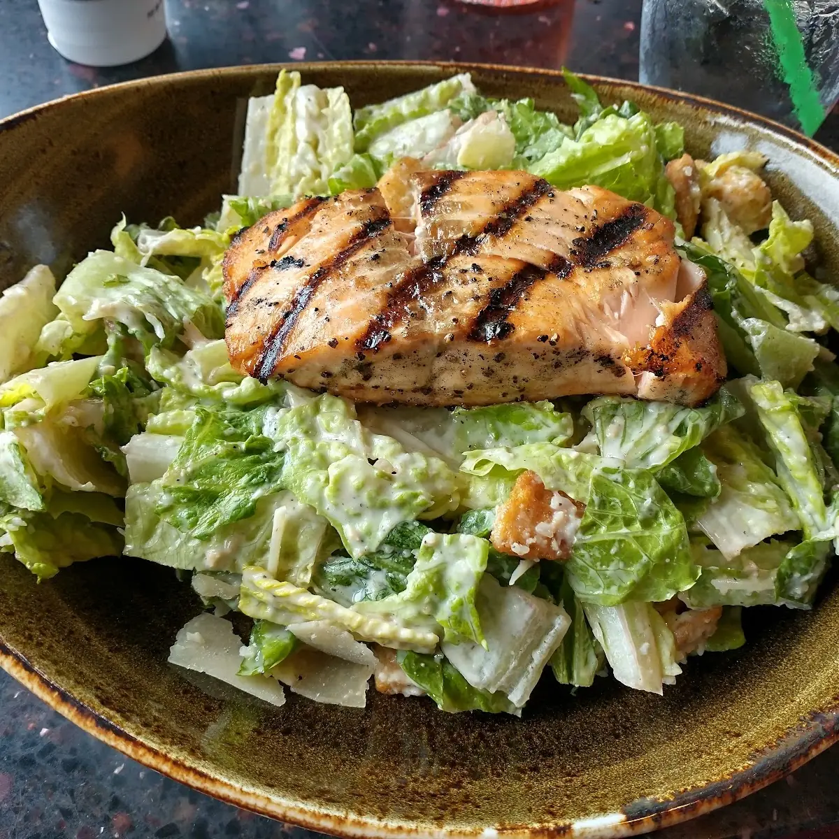 Caesar Salad with Grilled Salmon