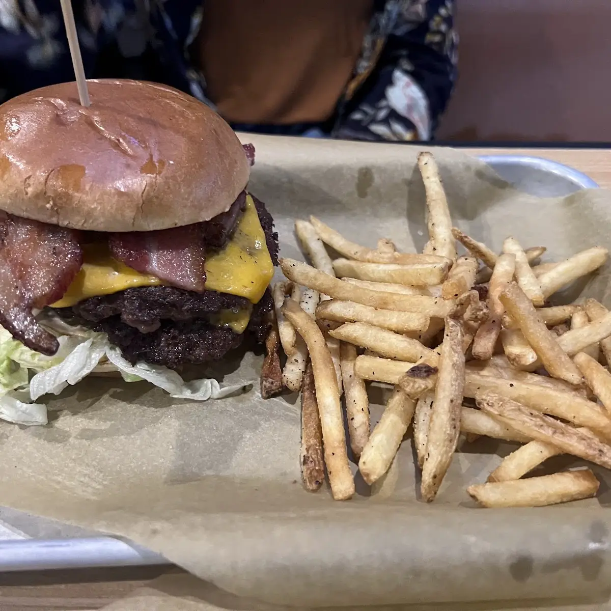 Triple Cheeseburger and Fries