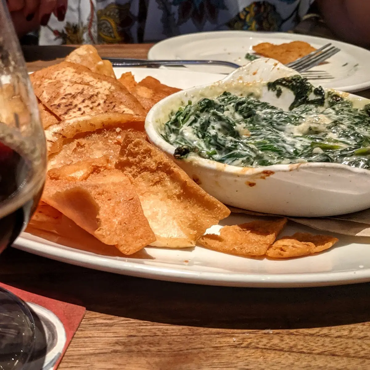 Spinach Dip with Pita Bread