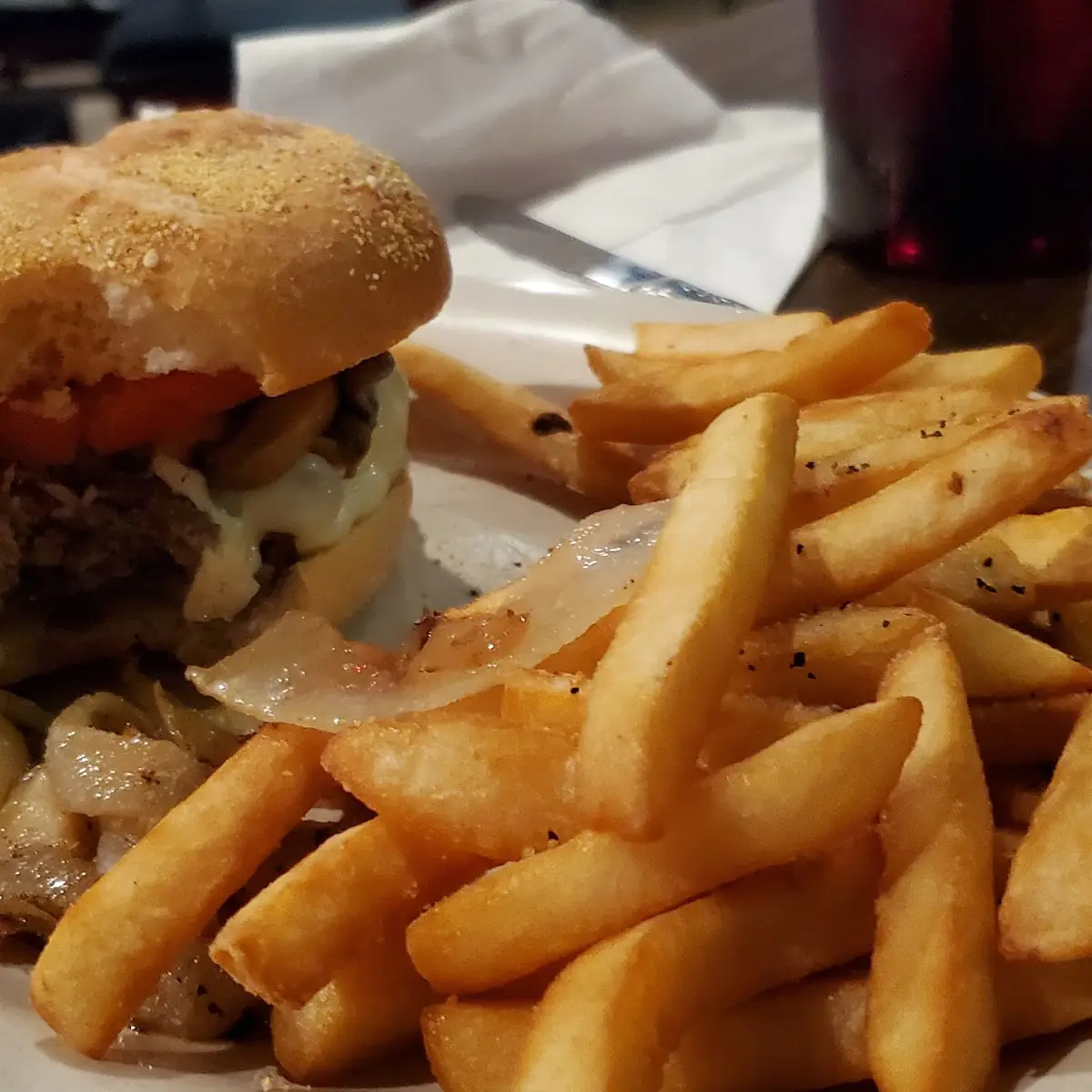 Mushroom Swiss Burger Provolone