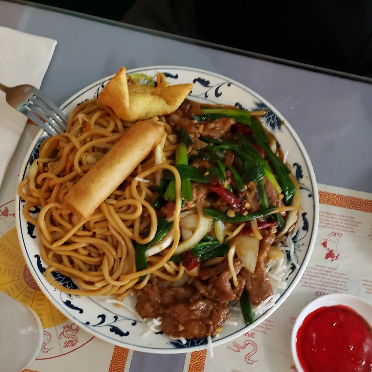 Mongolian Beef Chow Mein Lunch