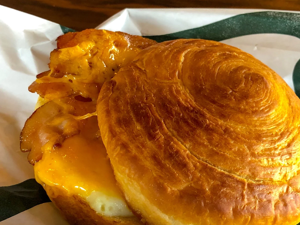 Double Smoked Bacon and Cheddar Breakfast Sandwich