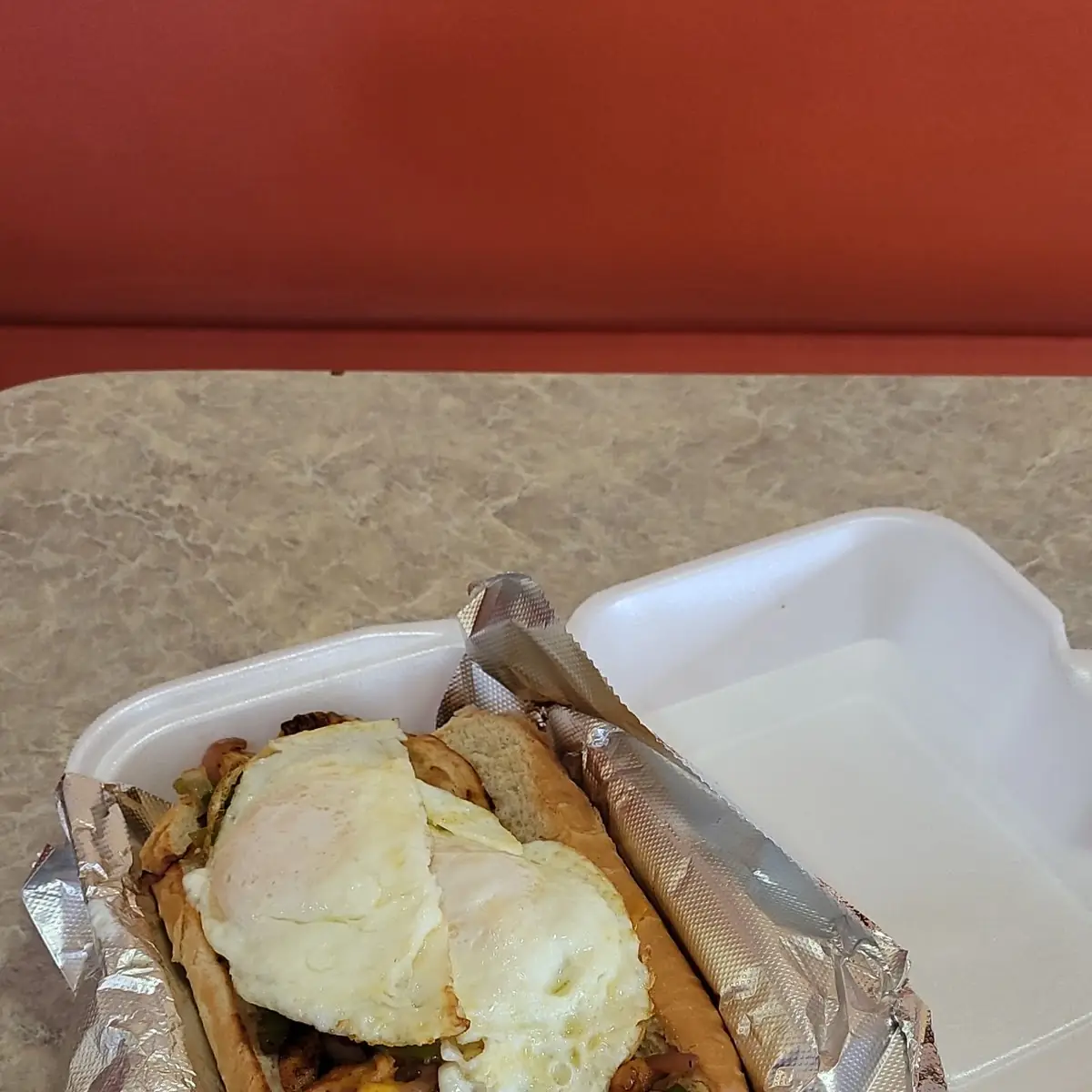 Philly Cheese Steak Sub with Egg