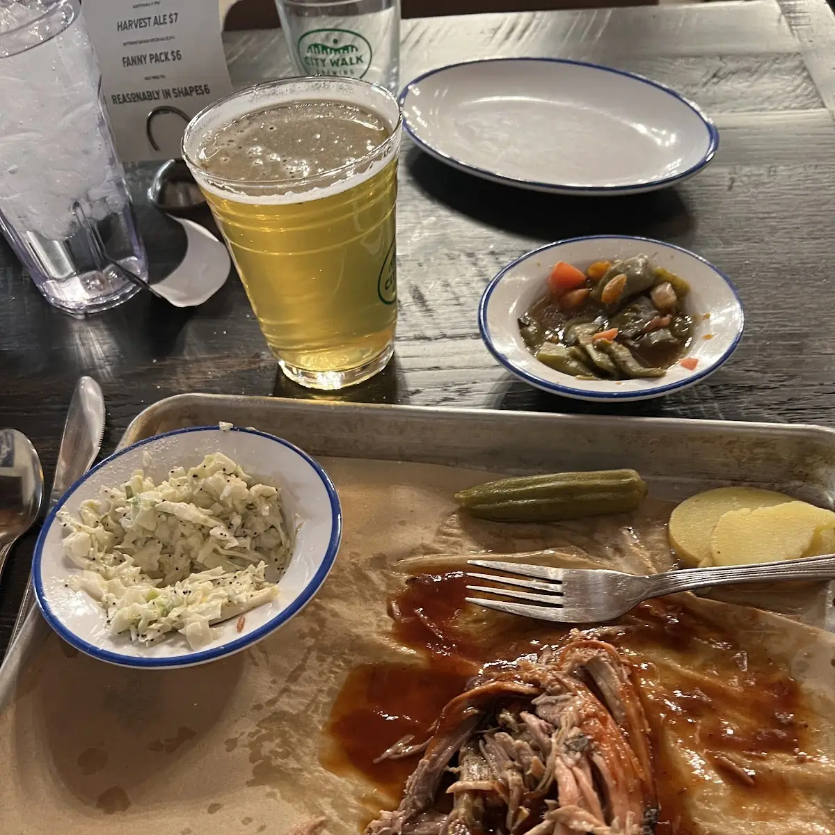 Pulled Pork BBQ Green Beans White Slaw