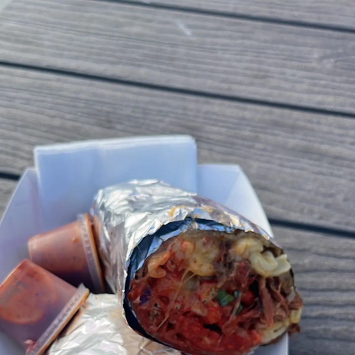 Cheetos and Mac and Cheese Burrito